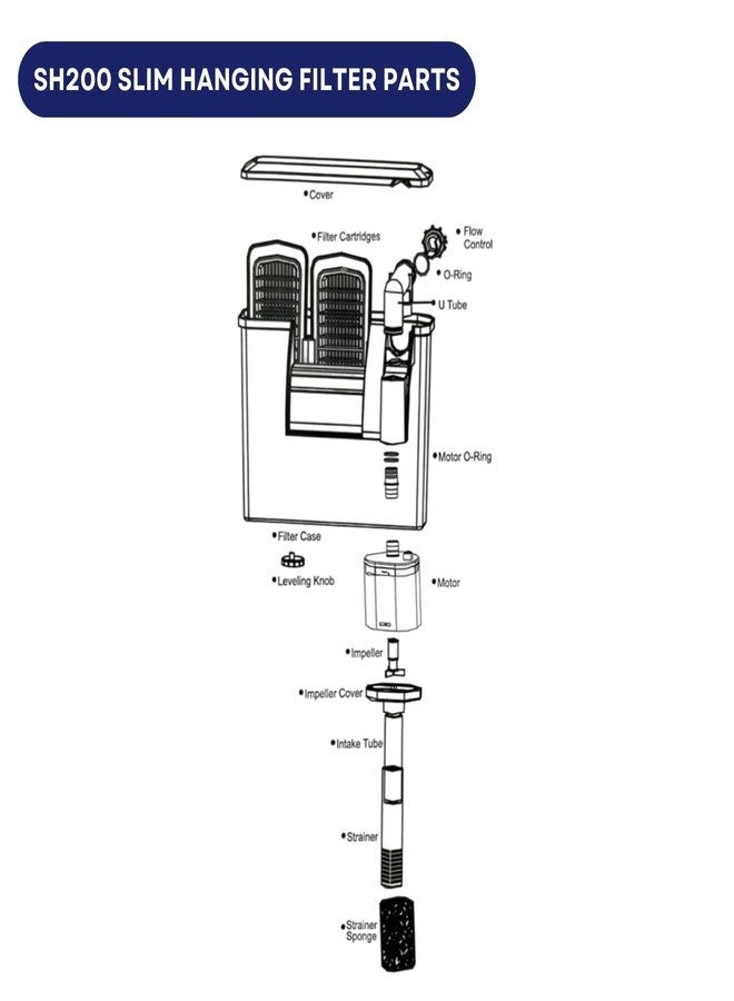 TUNAI Dophin SH200 Slim Hanging Filter for Aquarium Fish Tank | Mechanical and Biological Filtration | Output: 150/150L/H | Suitable for Tank Size 20L | (Original from Tunai Store) - Image 5